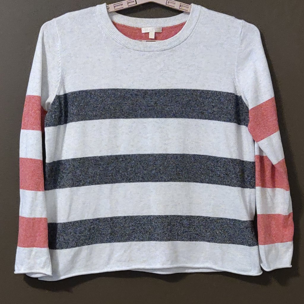Lisa Todd Crewneck Wide Stripe Sweater Size Medium